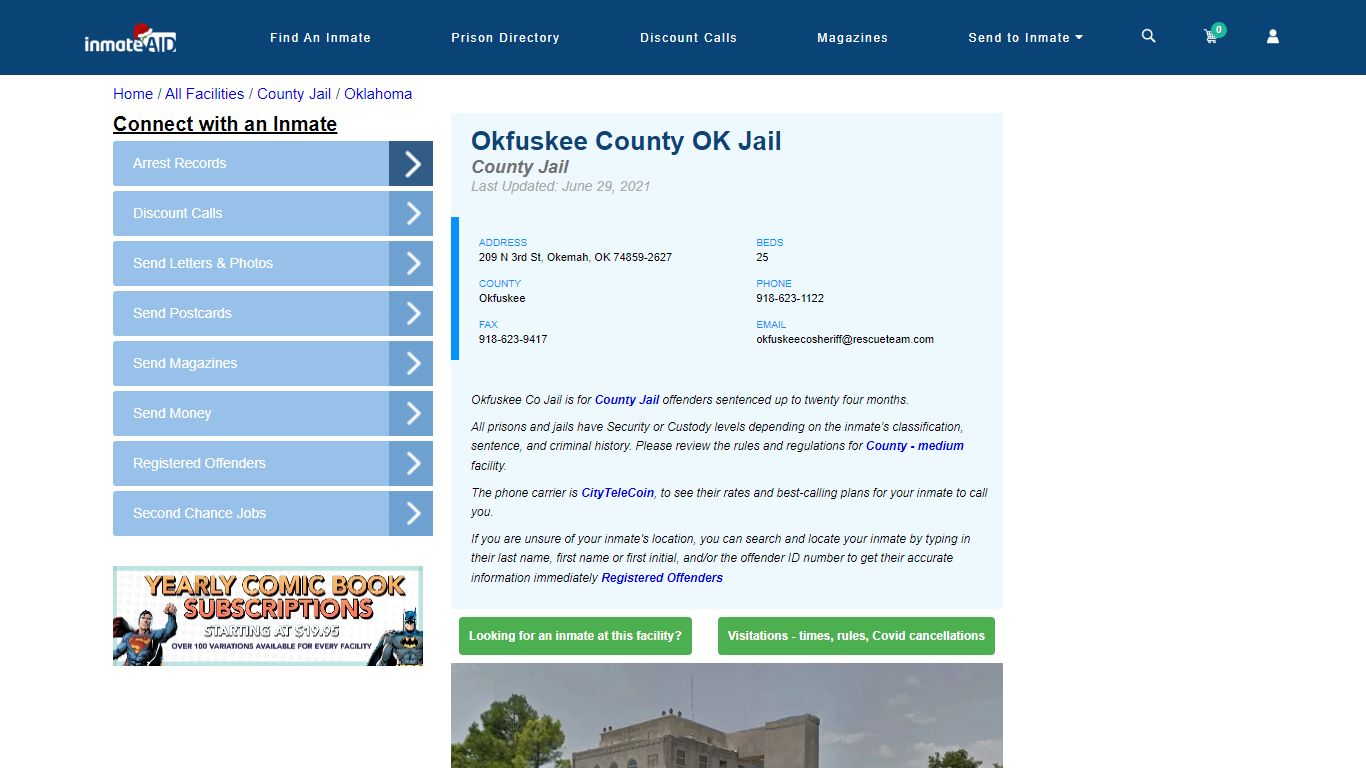 Okfuskee County OK Jail - Inmate Locator - Okemah, OK