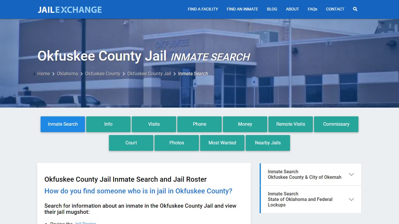 Inmate Search: Roster & Mugshots - Okfuskee County Jail, OK