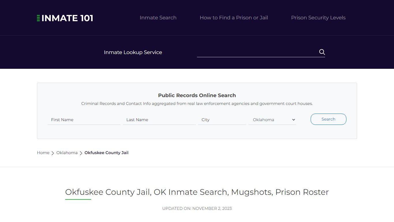 Okfuskee County Jail, OK Inmate Search, Mugshots, Prison Roster