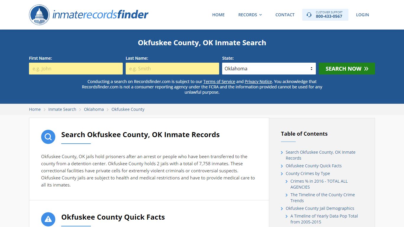Okfuskee County, OK Inmate Lookup & Jail Records Online
